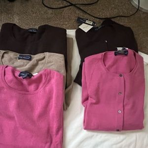 Charter Club cashmere sweaters. Short sleve.  Also button up